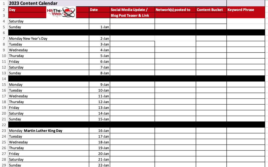 The Best 2023 Content Marketing Calendar download Now